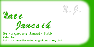 mate jancsik business card